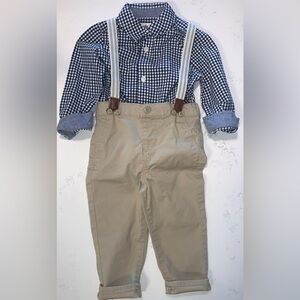 Baby B’gosh 24M Easter Outfit Set Suspenders Pants 2 Shirts